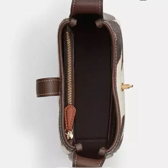 Authentic Coach Hadley Mini Crossbody Bag With Cow Print And Tassel Purse - Picture 11 of 16